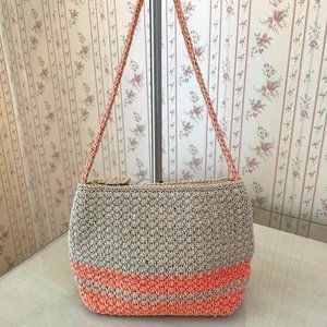 Liz Claibourne Crocheted Knit Woven Handbag Purse